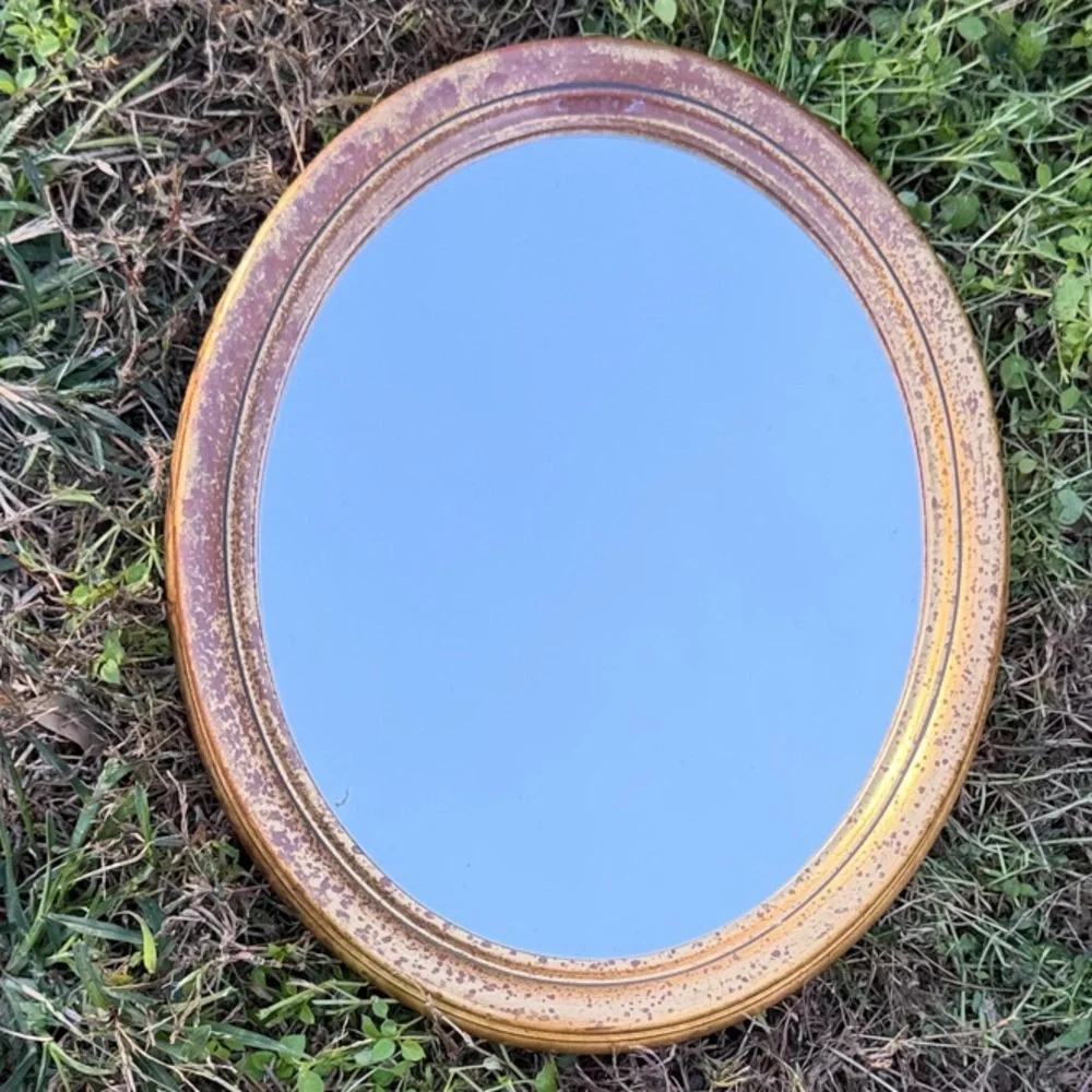 Elegant Gold Oval Wall Mirror